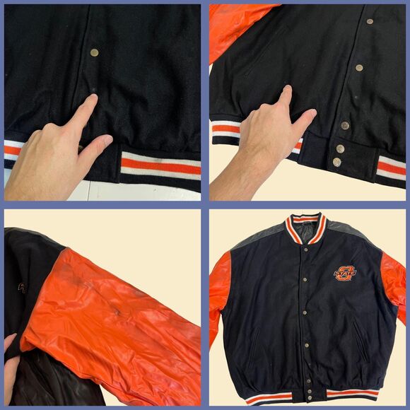 Vintage 90s Oklahoma State XXL varsity jacket, Steve & Barrys 1990s jacket - Picture 6 of 8